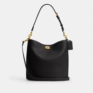 Coach Willow Soft Leather Bucket Bag in black